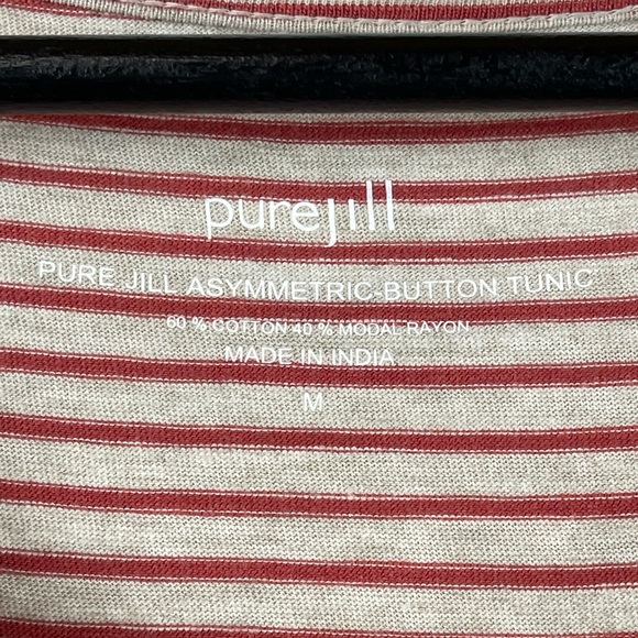 Pure Jill Striped Asymmetric Button Tunic Size M - Picture 5 of 5